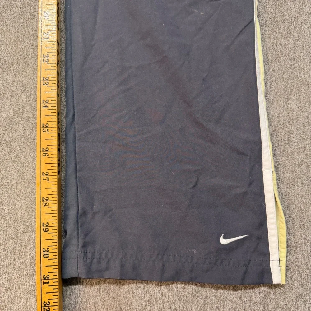 Nike Mens Track Pants Gray Yellow White Side Stripe Athletic Warm Up Medium